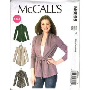 McCall's M6996 Misses XS to M Easy Jacket and Belt Uncut Sewing Pattern New